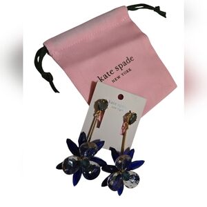 Kate Spade Blooming Brill Blue Flower Earrings